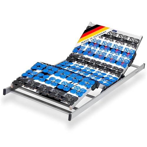 CubeSleep 7-Zonen Motor-Lattenrost Cloud KF Tellerrahmen | Kopf- und Fußteil elektrisch verstellbar | Made In Germany | GS Zertifiziert – geprüfte Sicherheit (120 x 200 cm)